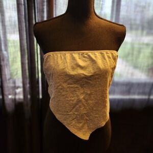 SHEIN Cream Strapless Crop Top